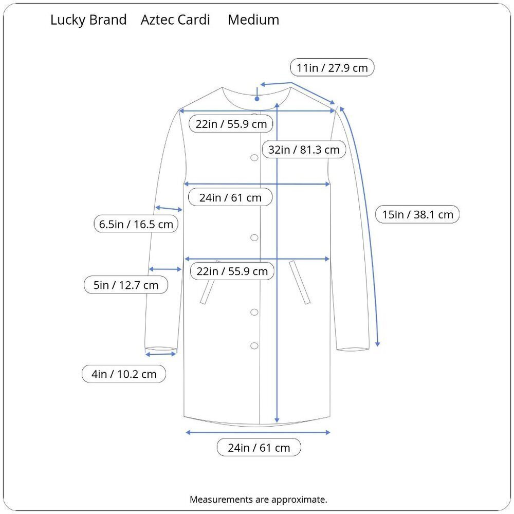 Lucky Brand Aztec Tribal Open Front Cardigan Pockets Oversized Drop Shoulders M - Picture 14 of 15